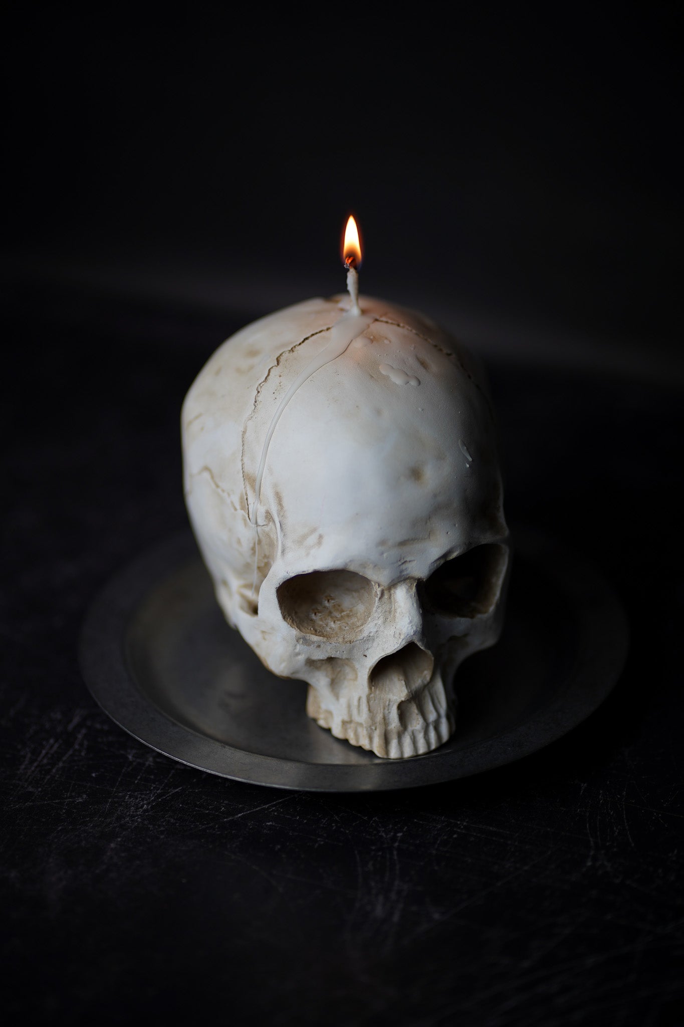 COLLECTORS HUMAN SKULL CANDLE